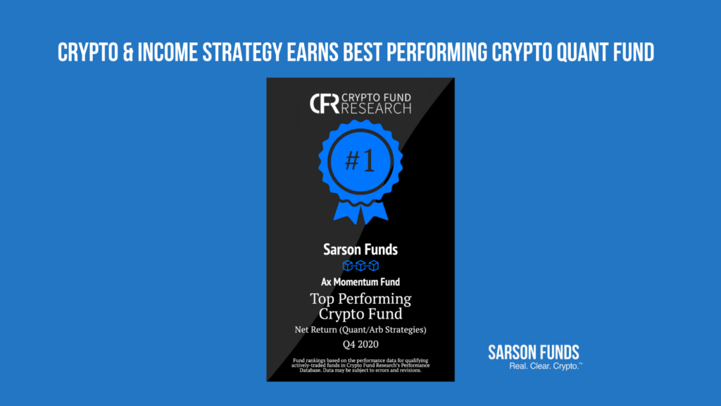 Crypto & income strategy best performing crypto quant fund Sarson Funds cryptocurrency financial advisor