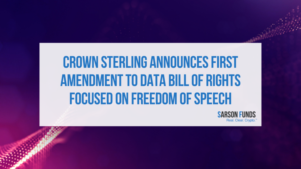 Crown Sterling First Amendment to Data Bill of Rights