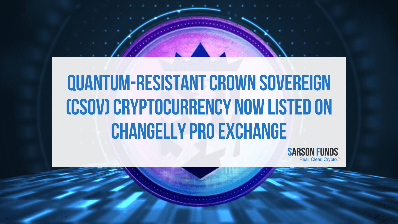 Crown Sovereign Cryptocurrency Now Listed on Changelly Pro