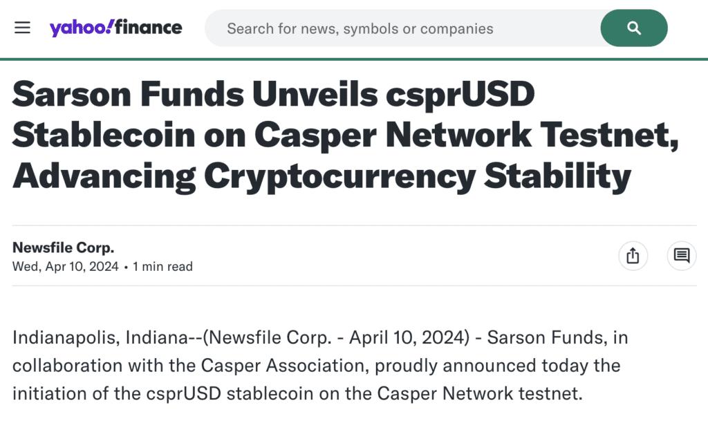 stablecoin csprUSD