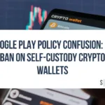 Smartphone screen showing a crypto wallet app interface with Bitcoin and Ethereum options.
