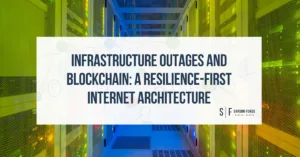 Server racks with colorful lighting representing internet infrastructure