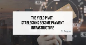 Stablecoins powering digital payment infrastructure with global financial networks and blockchain technology