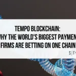 Tempo Blockchain title graphic with a digital chain, a bronze bull and Sarson Funds branding.