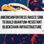 AmericanFortress Raises $8M headline over a patriotic eagle and American flag graphic