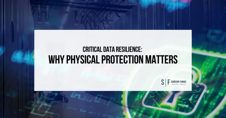 Server racks and a digital padlock behind the title “Critical Data Resilience: Why Physical Protection Matters.